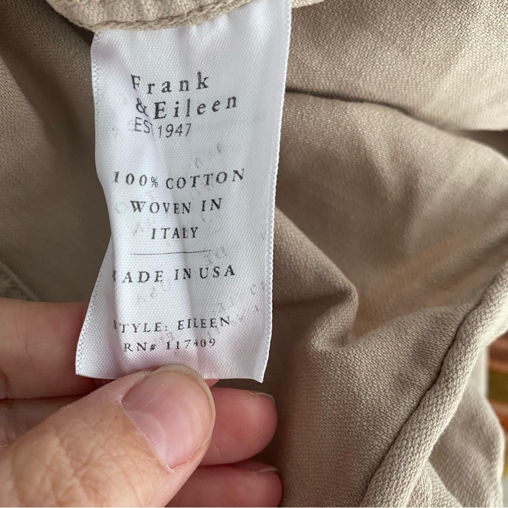 $278 New Tan Frank & Eileen Famous Denim “Eileen” Button Up Shirt #5 Sz Medium - Picture 7 of 11